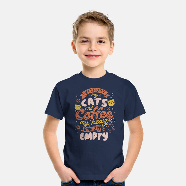 Cats and Coffee-youth basic tee-eduely