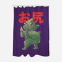 Buttzilla-none polyester shower curtain-eduely