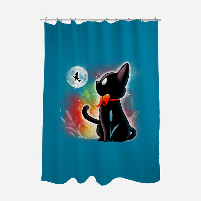 Witched Cat-none polyester shower curtain-Vallina84