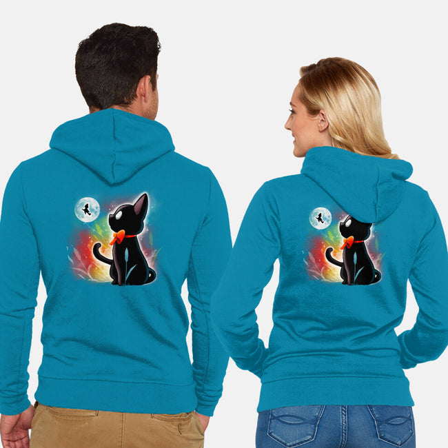 Witched Cat-unisex zip-up sweatshirt-Vallina84