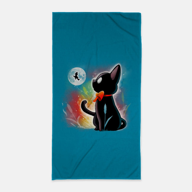 Witched Cat-none beach towel-Vallina84
