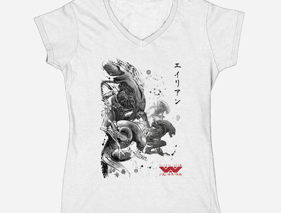 Xenomorphs Invasion Sumi-E