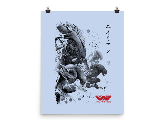 Xenomorphs Invasion Sumi-E