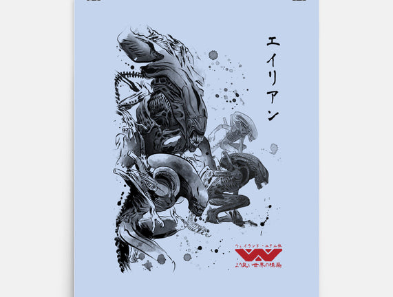 Xenomorphs Invasion Sumi-E