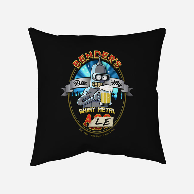 Bite My Shiny Metal Ale-none removable cover w insert throw pillow-ACraigL