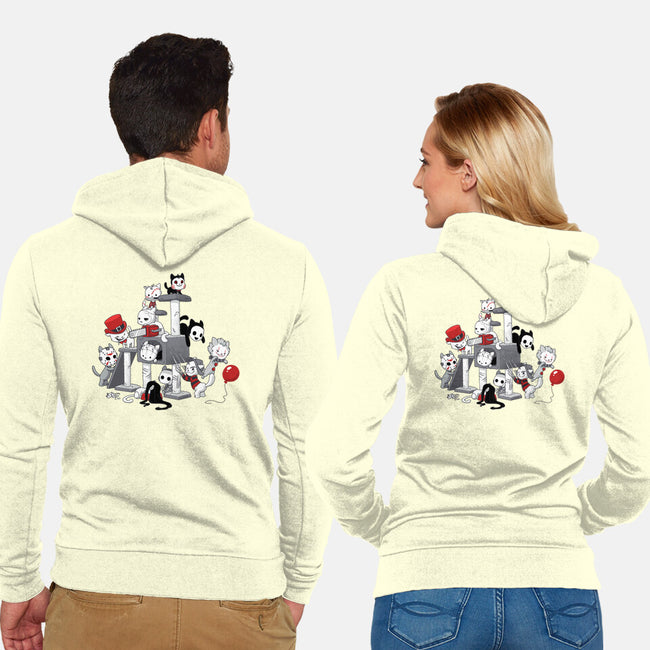 Horror Cats-unisex zip-up sweatshirt-DoOomcat
