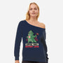 Coffee First Destroy Later-womens off shoulder sweatshirt-eduely