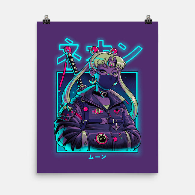 Neon Moon-none matte poster-Bruno Mota