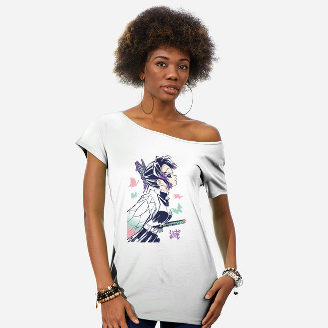 Insect Pillar-womens off shoulder tee-Jelly89