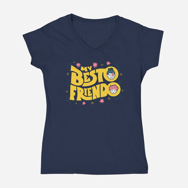 My Besto Friendo-womens v-neck tee-RegLapid