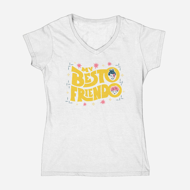 My Besto Friendo-womens v-neck tee-RegLapid
