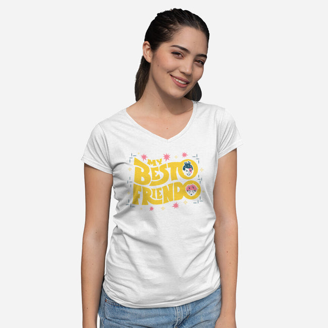 My Besto Friendo-womens v-neck tee-RegLapid