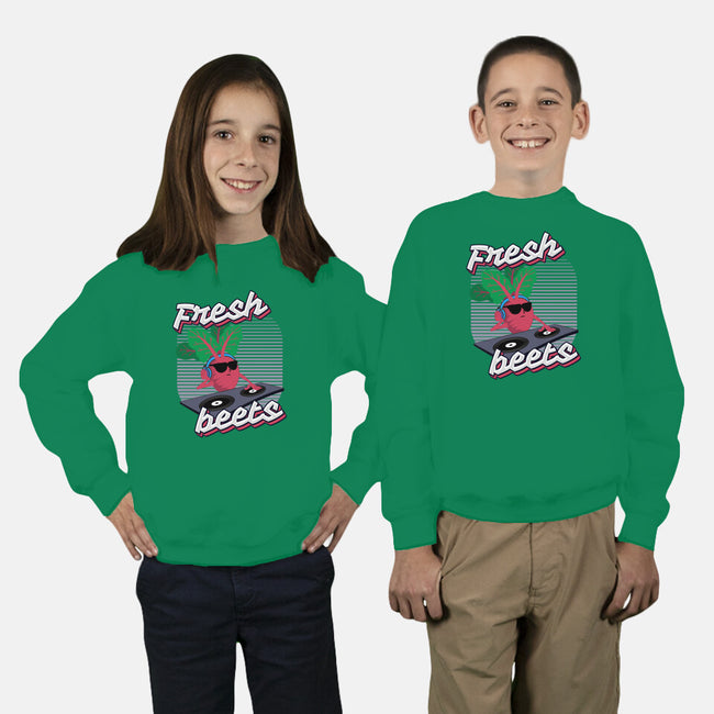 Fresh Beets-youth crew neck sweatshirt-RoboMega
