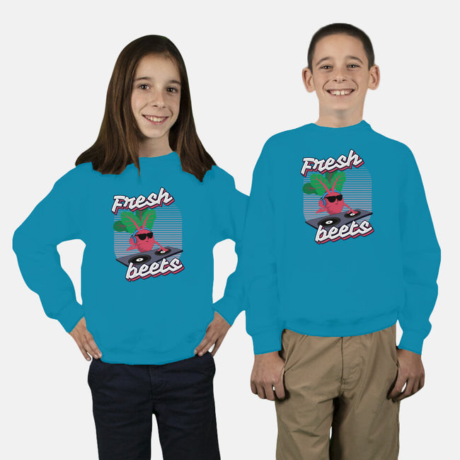 Fresh Beets-youth crew neck sweatshirt-RoboMega