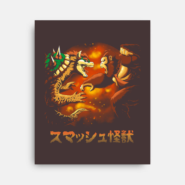 Smash Kaiju-none stretched canvas-Andriu