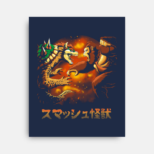 Smash Kaiju-none stretched canvas-Andriu
