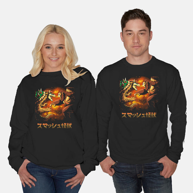 Smash Kaiju-unisex crew neck sweatshirt-Andriu