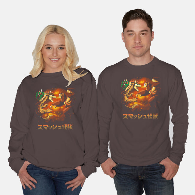 Smash Kaiju-unisex crew neck sweatshirt-Andriu