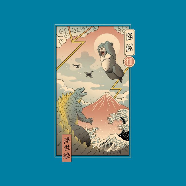 Kaiju Fight In Edo-none stretched canvas-vp021