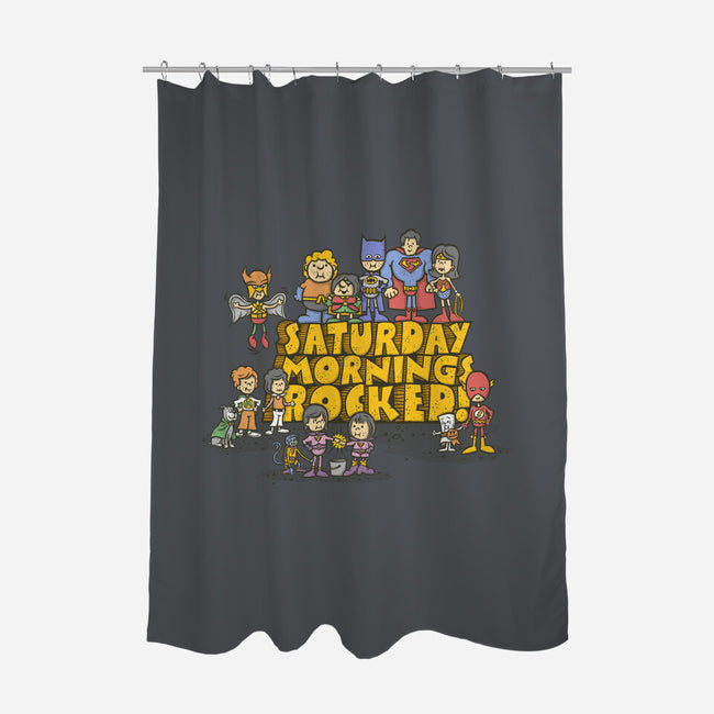 Saturday Mornings Rocked!-none polyester shower curtain-kg07