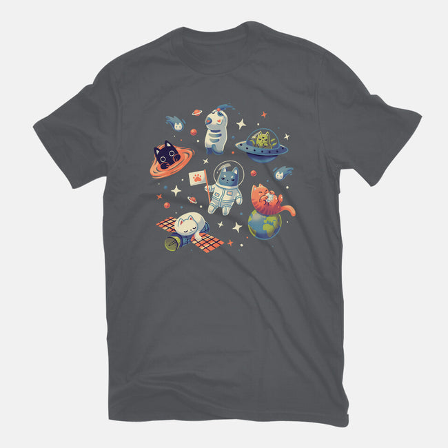 Cats in Space-mens basic tee-Geekydog