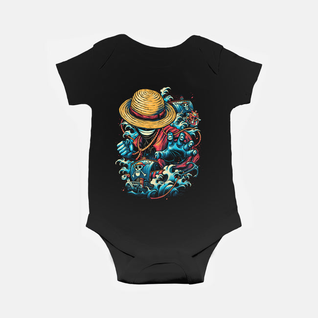 Colorful Pirate-baby basic onesie-glitchygorilla