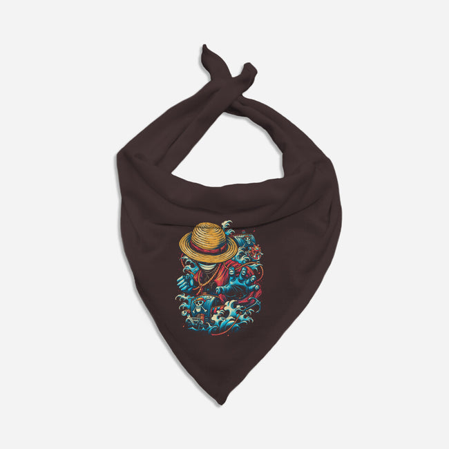 Colorful Pirate-cat bandana pet collar-glitchygorilla