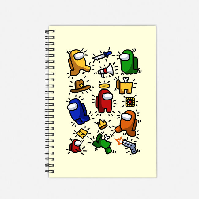 Among Haring-none dot grid notebook-ducfrench