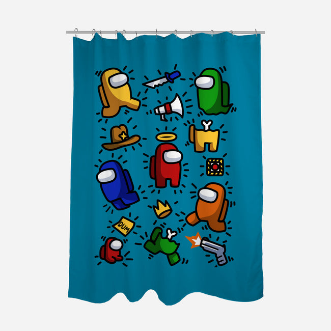 Among Haring-none polyester shower curtain-ducfrench