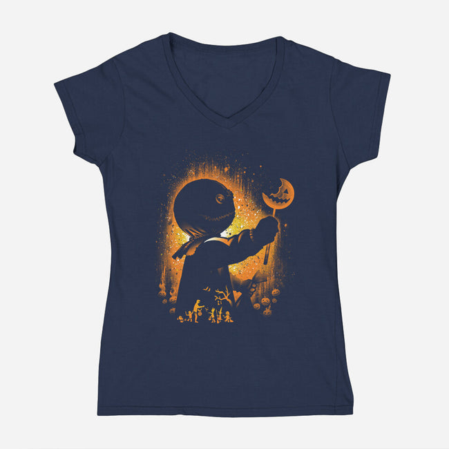 Ghost Of Halloween-womens v-neck tee-alemaglia