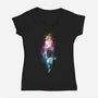 Lost In Multi-Colored Space-womens v-neck tee-kharmazero