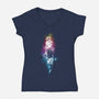 Lost In Multi-Colored Space-womens v-neck tee-kharmazero