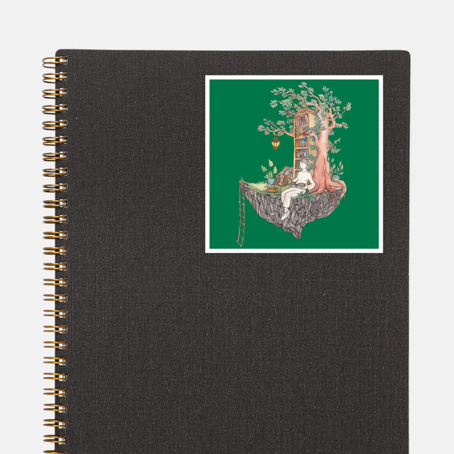 Library Island-none glossy sticker-Disha Lu