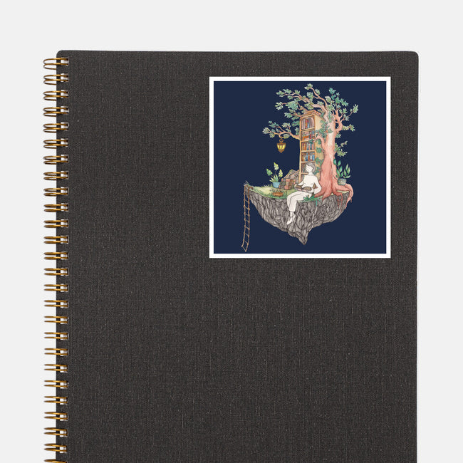 Library Island-none glossy sticker-Disha Lu