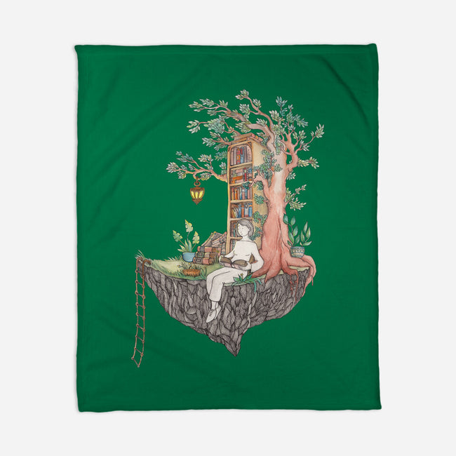 Library Island-none fleece blanket-Disha Lu