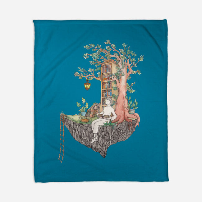 Library Island-none fleece blanket-Disha Lu