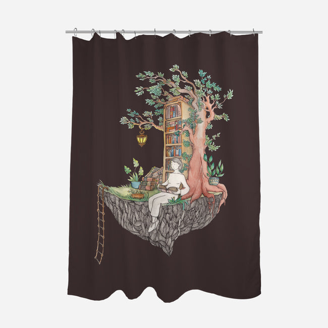 Library Island-none polyester shower curtain-Disha Lu