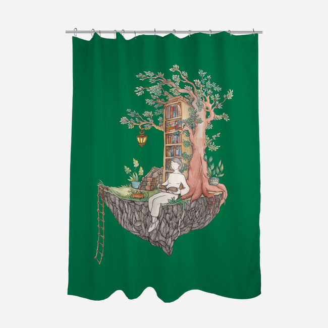 Library Island-none polyester shower curtain-Disha Lu