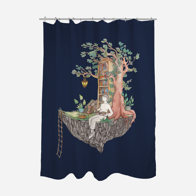 Library Island-none polyester shower curtain-Disha Lu