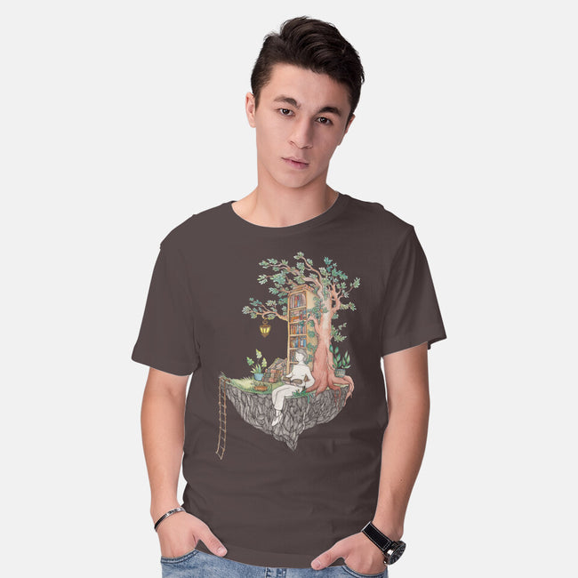 Library Island-mens basic tee-Disha Lu