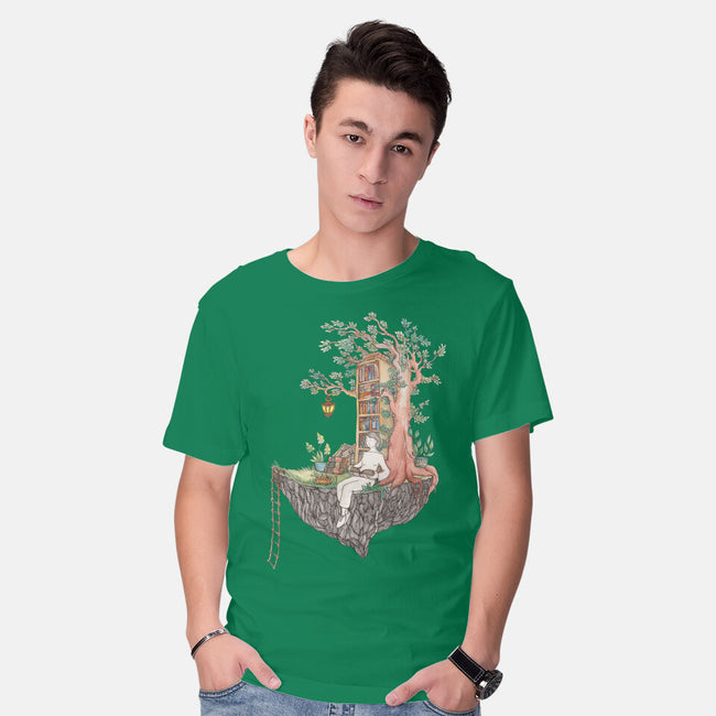 Library Island-mens basic tee-Disha Lu
