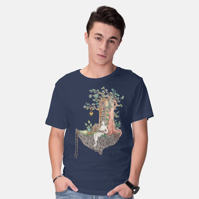 Library Island-mens basic tee-Disha Lu