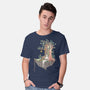 Library Island-mens basic tee-Disha Lu