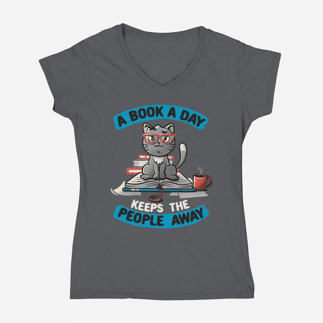 A Book A Day-womens v-neck tee-koalastudio