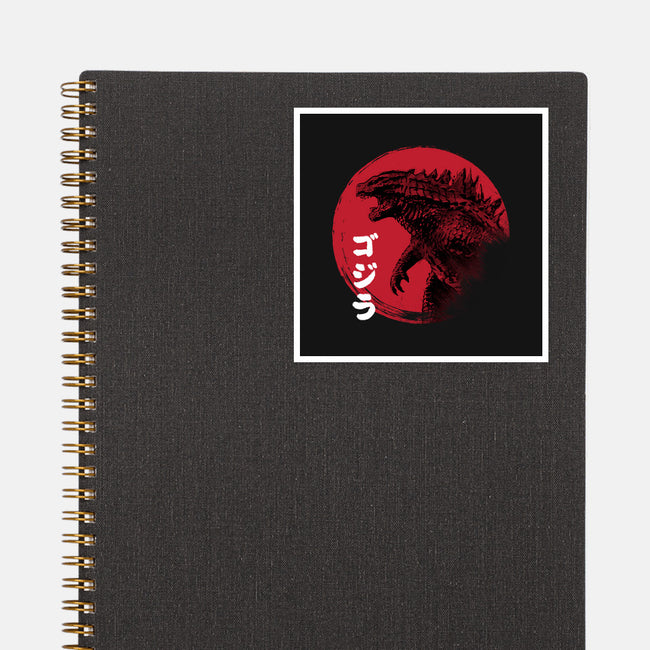 Red Sun Kaiju-none glossy sticker-DrMonekers