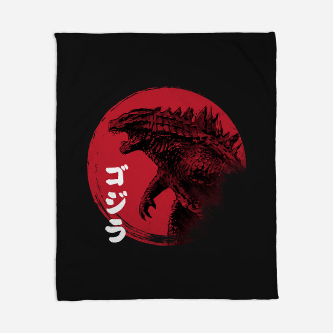 Red Sun Kaiju-none fleece blanket-DrMonekers