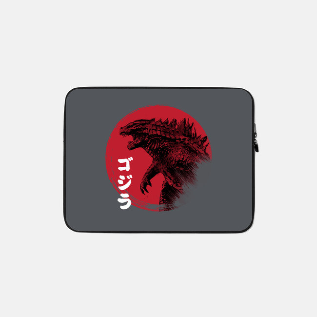 Red Sun Kaiju-none zippered laptop sleeve-DrMonekers