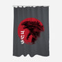 Red Sun Kaiju-none polyester shower curtain-DrMonekers