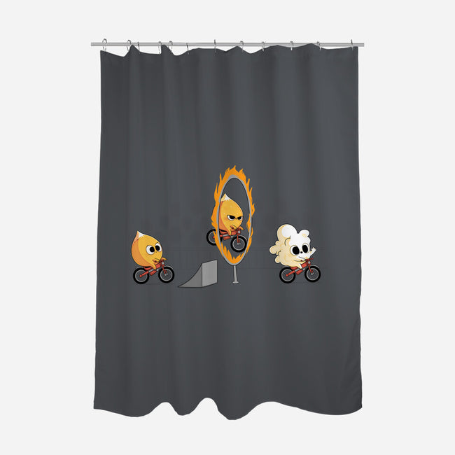 Fire Stunt-none polyester shower curtain-Naolito