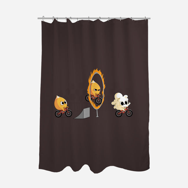 Fire Stunt-none polyester shower curtain-Naolito